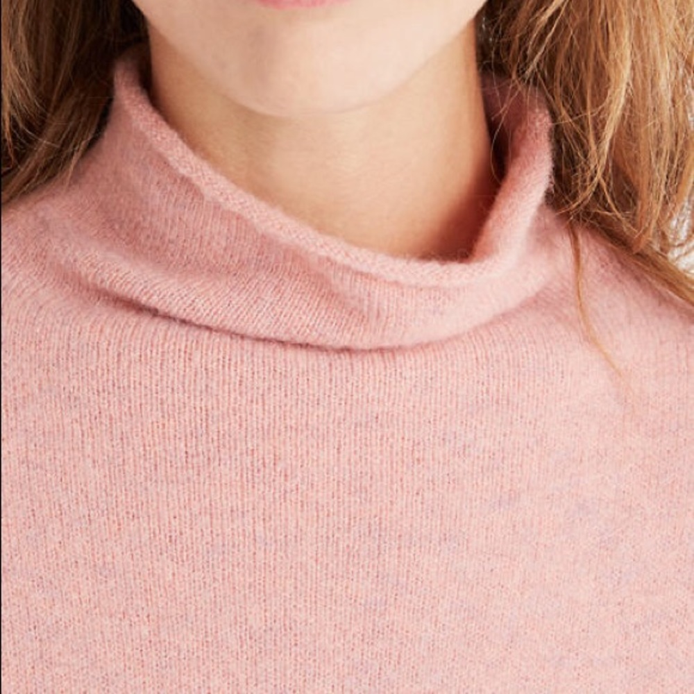 MADEWELL Inland Turtleneck Sweater NWT M Pink Rose - Picture 2 of 5